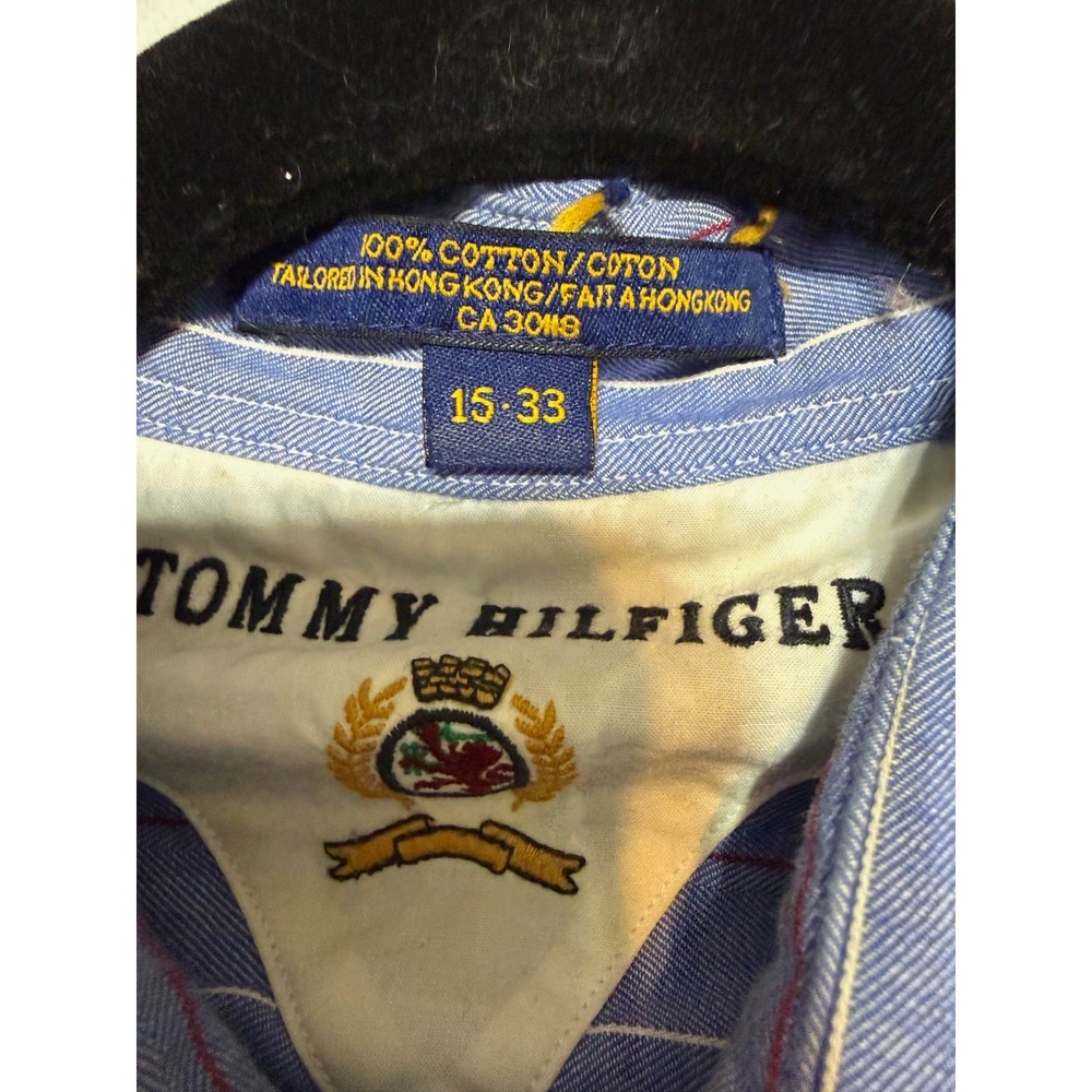 Tommy Hilfiger Old Money Button Down Shirt Mens Size 15-33 Vintage Pinstripe - Picture 4 of 7